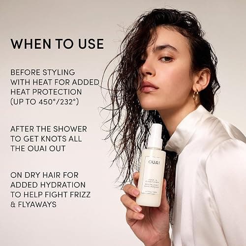 OUAI Leave In Conditioner & Heat Protectant for Hair - Prep Hair for Styling or Use as Detangling Spray to Fight Frizz & Flyaways - No Parabens, Sulfates or Phthalates (1.5 oz) thumbnail 5
