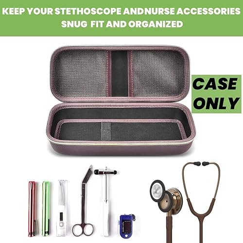 Stethoscope Case Compatible with 3M Littmann Classic III Monitoring/Lightweight II S.E/Cardiology IV Diagnostic/MDF Acoustica Stethoscopes, Extra Pocket for Doctor & Nurse Accessories (Dark Brown) thumbnail 2