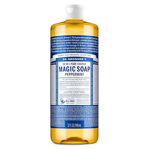 Dr. Bronner's Pure-Castile Magic Liquid Soap - Made with Regenerative Organic Certified Oils- 18-in-1 Uses for Face, Body, Hand, Hair, Laundry & More- Vegan, Non-GMO- Body Wash- Peppermint,32oz - Image 1