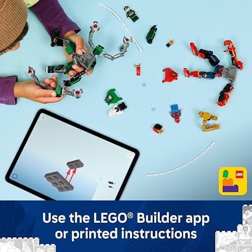 LEGO Marvel Mech Battle: Spider-Man vs. Doc Ock Building Toys for Kids - Super Hero & Villain Poseable Mech Toys W/3 Marvel Minifigures for Kids & Fans, Ages 6+ - Gift Idea for Birthdays - 76338 thumbnail 6