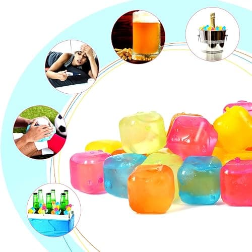 Reusable Ice Cube Plastic Ice Cubes 65 Pack Colorful Refreezable Ice Cubes for drinks, Whiskey, Vodka or Coffee, Washable Non-Melting Ice Cubes Non-Diluting thumbnail 5