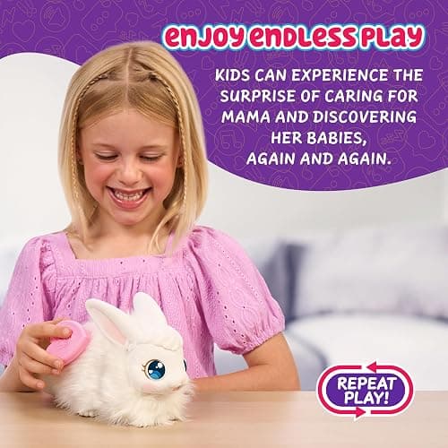 Little Live Pets Bunny Mama Surprise Toy Set, Hutch Interactive Animal Playset with 3 Surprise Babies, 20+ Sounds, Bunny Accessories for Girls Ages 3+ thumbnail 7