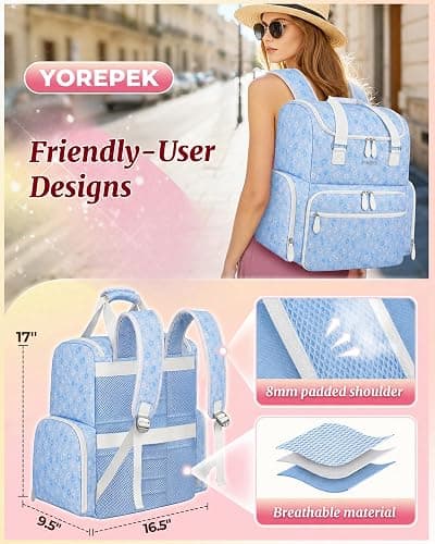YOREPEK Extra Large Nail Polish Organizer Case Backpack Holds 96 to 100+ Bottles(15ml/0.5 fl.oz) UV Nail Lamp,Nail Organizers and Storage with 2 Removable Pouches Fits Nail Stuff,Gift for Manicurist thumbnail 6
