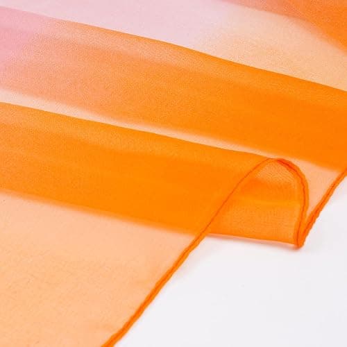 Rbenxia Long Chiffon Scarf Lightweight Sheer Scarf for Women Colorful Shawl for Spring Summer Beach Party Accessories thumbnail 4