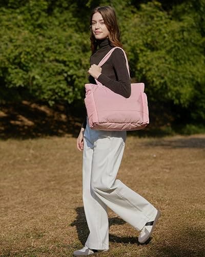BAGSMART Tote Bag for Women, Lightweight Puffy Tote Bag with Compartments Shoulder Bag Handbag for Travel, Work, Gym thumbnail 6