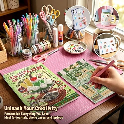 Tmtains 60 Sheets Japanese Sticker Book for Scrapbook Junk Journal Heisei Retro Manga & Ice Cream Style Korean Stickers for Journaling Aesthetic Cute Sticker Book for Adults DIY Crafts (Yellow&Green) thumbnail 5