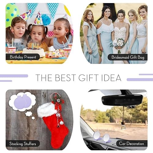 Jetec 12 Pieces Compact Mirrors Bulk Gifts Mini Vintage Pocket Mirrors for Purse Small Portable Folding Round Makeup Stuffs for Travel Daily Use Party Favors Women (Purple) thumbnail 5