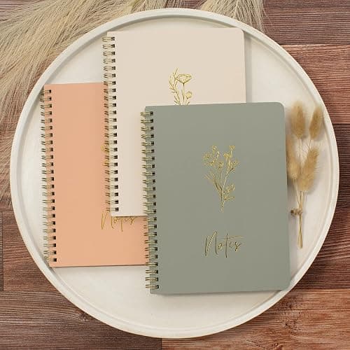 ZICOTO Aesthetic Spiral Notebook Set of 3 For Women - Cute College Ruled 8x6 Journal/Notebook with Large Pockets And Lined Pages - Perfect Supplies to Stay Organized at Work or School thumbnail 8