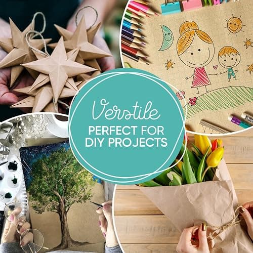 Made in USA Kraft Paper Wide Jumbo Roll 48" x 1200" (100ft) Ideal for Gift Wrapping, Art, Craft, Postal, Packing, Shipping, Floor Protection, Dunnage, Parcel, Table Runner, 100% Recycled Material thumbnail 3
