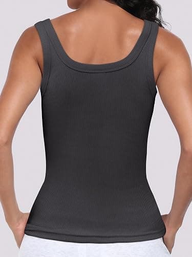 ANRABESS Womens Sleeveless Scoop Neck Tank Top Ribbed Fitted Summer Basic Slim Cute Tops 2026 thumbnail 5