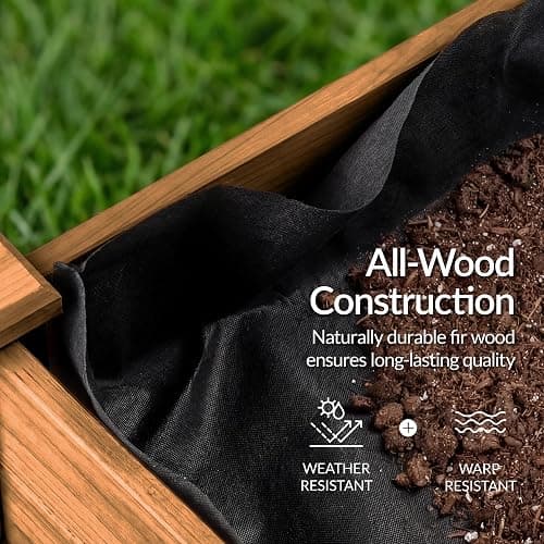 Best Choice Products Raised Herb Garden Bed Planter Box - Elevated Wooden Planter with 10 Grid Growing Compartments, Drainage Holes, Vegetable Flower Garden Box for Patio Balcony Backyard - Acorn thumbnail 7
