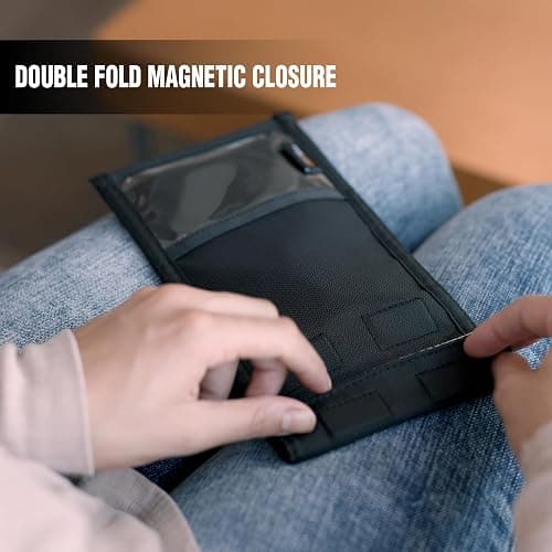 Faraday Defense Faraday Bag Jacket Pro for Phones | Magnetic Closure, Shielding - Law Enforcement & Military, Travel & Data Security, Privacy, Anti-Tracking Anti-Hacking Black (Phone Vertical) thumbnail 4