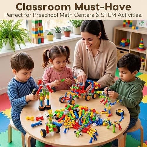 Kids STEM Building Toys for 3 4 5 6 7 8+ Year Old Boy Girl Birthday Gift, 125 Pcs Preschool Classroom Educational Building Blocks Stem Kits Activities Ages 3-5 4-8 5-7 6-8 Engineering Creative Games thumbnail 2