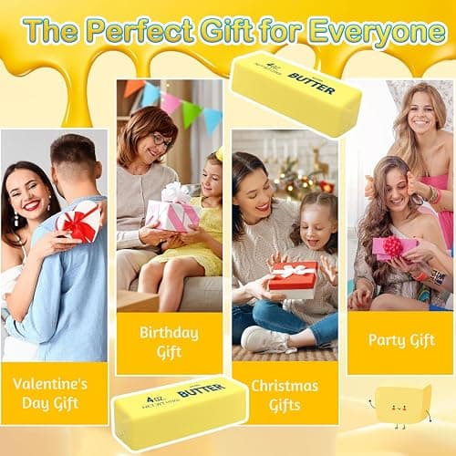 Butter Toy, Slow Rebound Butter Stick Stress Ball Soft Butter Block Stress Relief Sensory Fidget Toys for Kids Adults Office Home (A) thumbnail 7
