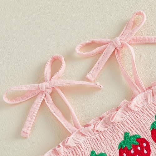 Socutebabe Toddler Baby Girl Summer Clothes Sleeveless Muslin Smocked Top Pants 6 9 12 18 Month 2 3 4 5 Year Cute Kids Outfit thumbnail 5