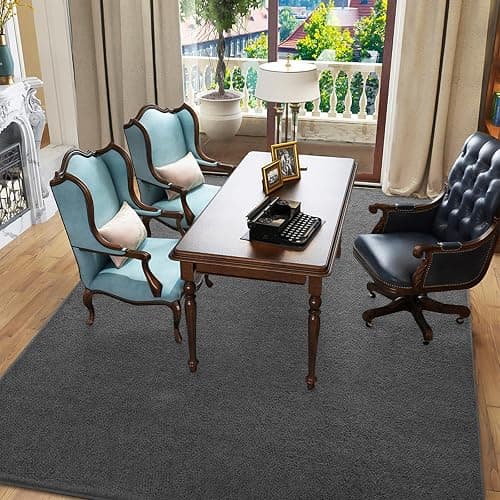 Pettop 4x6 ft Dark Grey Area Rugs for Bedroom Living Room, Washable Memory Foam Indoor Carpet, Modern Aesthetic Minimalist Non Slip Soft Comfy Carpet for Boys Girls Dorm Home Decor thumbnail 6