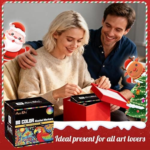 AenArt Alcohol Markers, 80 Color Dual Tip Art Drawing Markers, Artist Pens with Organizing Case for Adult Drawing Coloring Sketching（White Barrel） thumbnail 8