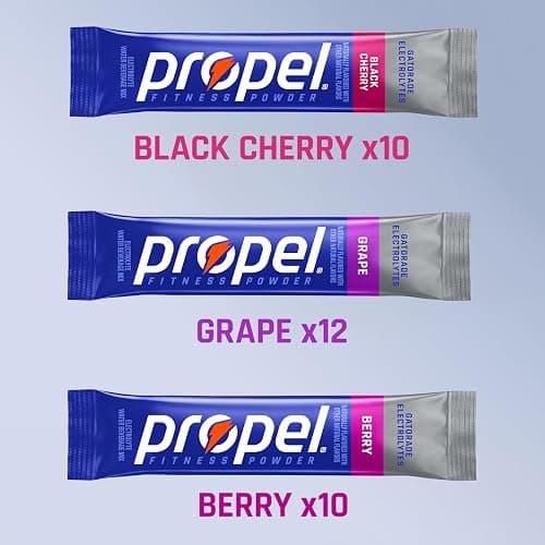 Propel Electrolyte Powder Drink Mix, 3 Flavor Variety Pack, (32 Servings) | Zero Sugar, Enhanced Water Beverage, Gatorade Electrolytes, Vitamins, No Added Colors, No Artificial Flavors, Hydration thumbnail 3