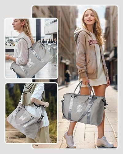 Vogewood Birthday Gifts for Girls, Initial Travel Duffel Bag, Sports Bag, Personalized Weekender Bag with Shoulder Strap, Monogram Overnight Bag, Gift for Friend Sister Teacher Gifts (Letter O) thumbnail 4