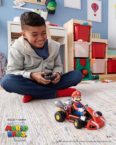 Super Mario BROS. Movie Rumble Kart RC Racer – 2.4GHz Full-Function Remote Control Car – Lights, Sounds, Spinning Action – 100ft Range – Ages 4+ thumbnail 4