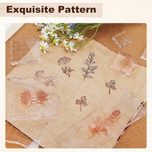 7 Pieces Acrylic Stamp Block Assorted Sizes Clear Acrylic Mounting Blocks set, Decorative Stamp Blocks with Grid Lines for Scrapbooking Crafts Making thumbnail 3