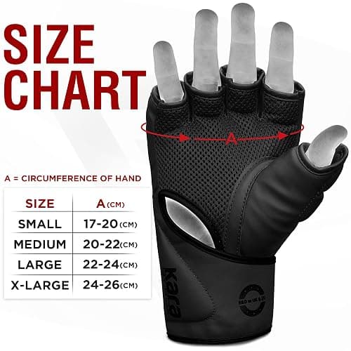 RDX MMA Gloves Grappling Sparring, Pre-Curved Mixed Martial Arts Mitts Men Women Boxing Gloves, Maya Hide Leather Kara Cage Fighting Workout, Combat Sports Training, Muay Thai, Punching Bag Kickboxing thumbnail 4