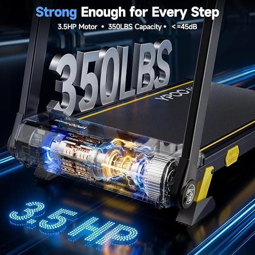 YPOO 13% Incline Walking Pad Handle 6.2MPH RGB Light Foldable | Home & office, 13% incline with RGB light, 6.2MPH speed, handle bar, 300LBS, Portable Folding Walking Treadmills & App thumbnail 4