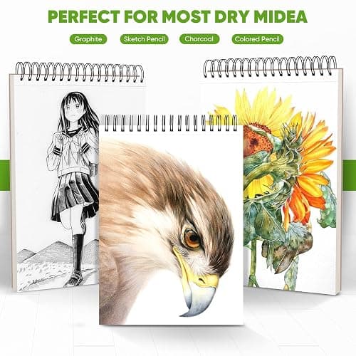 Soucolor 9" x 12" Aesthetic Sketch Book, 1-Pack 100 Sheets School Supplies Cute Sketchbook for Women, Japanese Stationary Sketching Supplies for Kids Teen Girl Gifts Birthday Gifts, Pastel Purple thumbnail 3