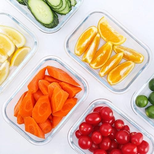 M MCIRCO 10-Pack,22 Oz Glass Meal Prep Containers,Glass Food Storage Containers with lids,Lunch Containers,Microwave, Oven, Freezer and Dishwasher (Gray) thumbnail 2