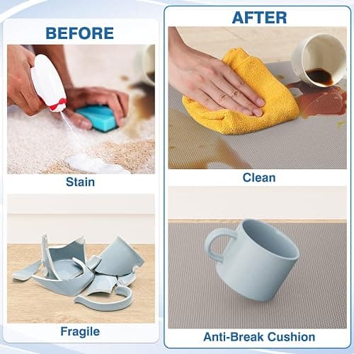 StepRite Kitchen Mats, 2PCS Kitchen Rugs, Cushioned Anti Fatigue Kitchen Mats for Floor, Non-Slip Standing Desk Mat, Waterproof Kitchen Rug Set for Kitchen, Floor, Office, 17.3"x30"+17.3"x47", Khaki thumbnail 4