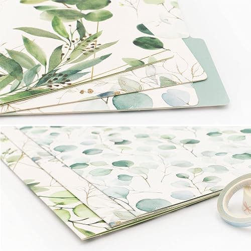 bloom daily planners Decorative File Folders - Set of Six Letter Size (8.5” x 11”) Organizers, 1/3 Cut Tabs - Assorted Designs - Eucalyptus thumbnail 6