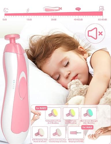 OTTOLIVES Baby Healthcare and Grooming Kit, 24 in 1 Baby Electric Nail Trimmer Set Newborn Nursery Health Care Set for Newborn Infant Toddlers Baby Boys Girls Kids Haircut Tools (0-3 Years+) (Pink) thumbnail 2