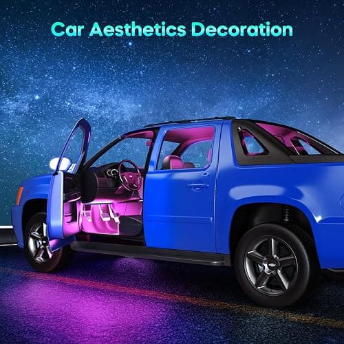 Winzwon Led Lights for Car Accessories Interior, Christmas Stocking Stuffers for Men Women Teen Girls, White Elephant Gifts for Adults, APP Control with USB Port Color Change Lights for Truck Decor thumbnail 7