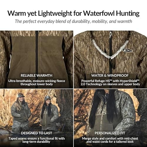 Drake Waterfowl Women's Eqwaderplus Full Zip, Mossy Oak Bottomland, Medium thumbnail 3