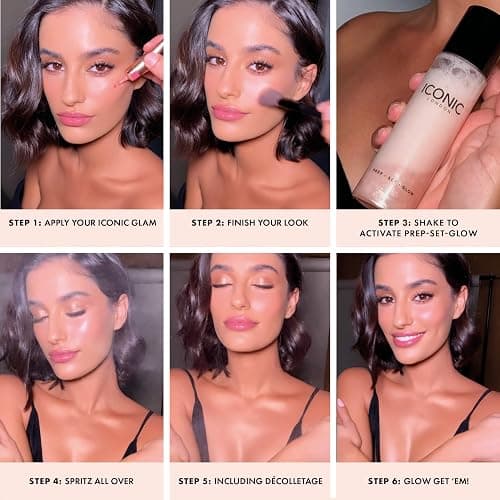 ICONIC LONDON Prep-Set-Glow | Hydrating + Setting + Glowing Spray, 3-in-1 Formula for a Dewy, Radiant Finish - Glow thumbnail 3