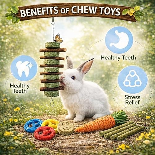 Grddaef 20 PCS Bunny Chew Toys for Teeth, Natural Rabbit Toys Apple Wood Grass Timothy Sticks Chew and Treat for Guinea Pigs Hamster Chinchillas thumbnail 2
