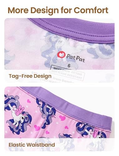 PATPAT Bamboo Viscose Pajamas Sets for Boys Girls Kids Toddler, 3 Pack Shorts & Pants Sleepers, Ultra-soft Snug Fit Pjs 2-12Y thumbnail 7