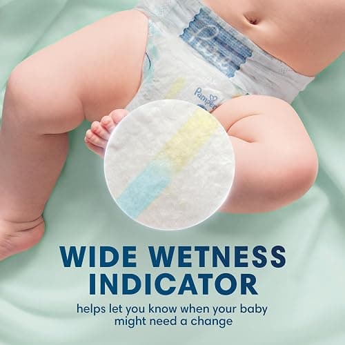 Pampers Pure Protection Baby Diapers, Size 0 (>10 lbs), 76 Count, Up to 100% Leakproof, Premium Plant-Based Skin Protection, Hypoallergenic Soft Diapers thumbnail 8