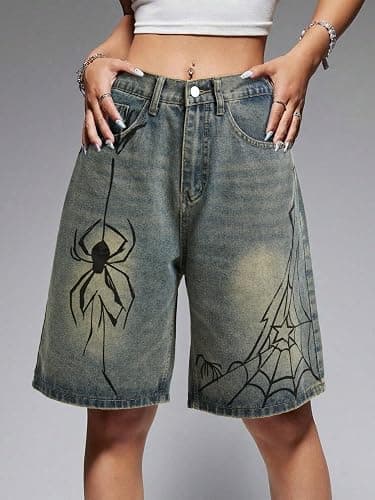 EMMIOL Women Jorts Baggy Jeans Shorts Mid-Low Waisted Denim Y2K Hip-Hop Shorts Summer Hot Short Pants Streetwear thumbnail 3