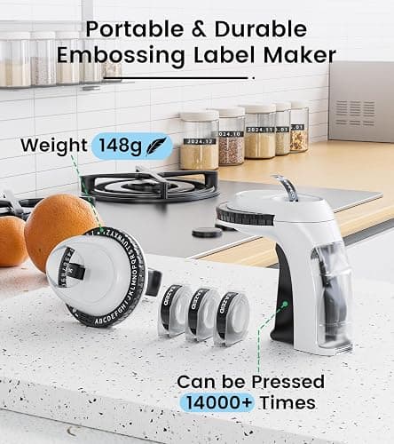 EazeID Embossing Label Maker Machine with Tapes, Manual Embossed Label Maker Retro, Vintage Embosser Labeler 3/8 Inch 9mm 3D Waterproof-Labels for Scrapbooking Supplies Kids DIY Craft Home Office Use thumbnail 6