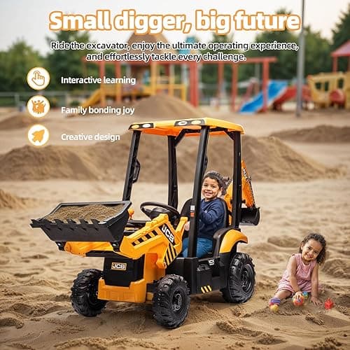 Sesslife JCB Ride on Excavator, Kids Ride on Car with Remote Control, Electric Vehicle with Front & Back Loader for Kids Aged 3-8 Years, Soft Start Function, Three Types of Transformable (12, Volts) thumbnail 6
