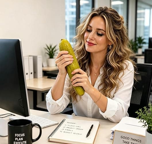 Jumbo Pickle Squishy Slow Rising Squishy Anxiety Relief Fruit Squeeze Sensory Fidget Funny Food-Shaped Design for Party Office, Home thumbnail 4