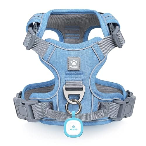 Pawaii No Pull Dog Harness with Pet ID Tag,Reflective Strips No Choke Front O Ring Breathable Mesh Adjustable Soft Padded Pet Vest with Easy Control Handle for Small Dogs - Image 1