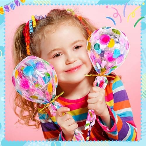 Thesixowls Giant Lollipop Birthday Goodie Bags, 24 Pack Lollipop Return Gifts for Birthday Party - Fun Goodie Bags Classroom Rewards Students Gifts Class Prizes thumbnail 3