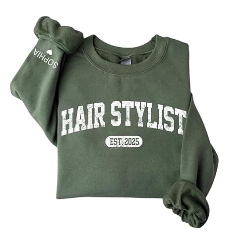 Chillever Personalized Hairstylist Sweatshirt, Custom Hairdresser Sweater, Salon Crewneck, Graduation Gift for Beauty Professional, Appreciation Week Present - Image 1