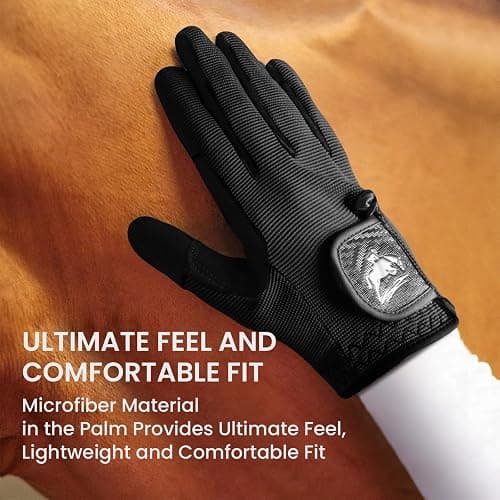 FINGER TEN Women's Horse Riding Gloves Stretchable Equestrian Gloves Horseback Youth Girls Anti Slip Breathable Lightweight Perfect for Biking Cycling Gardening Outdoor Fit All Seasons thumbnail 3