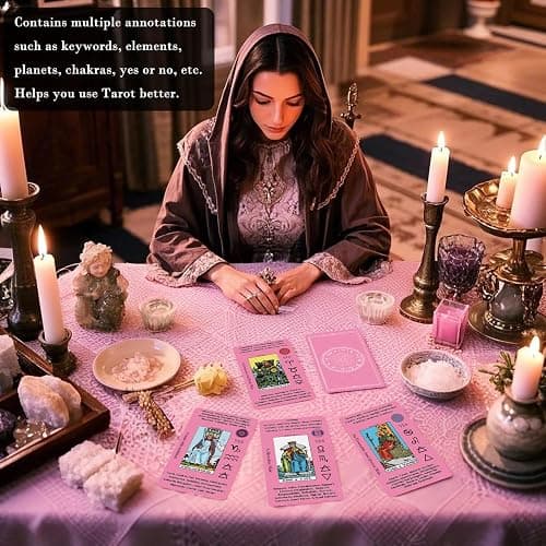 Smoostart Tarot Cards for Beginners with Meanings on Cards - Includes Premium Velvet Storage Bag & Guide Book - 450GSM Thicker thumbnail 2
