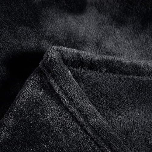 TASTHROW Large Flannel Fleece Throw Blanket, 50×70 Inch - Cozy Lightweight Thick Blanket - All Seasons Suitable for Women, Men and Kids (Black) thumbnail 7