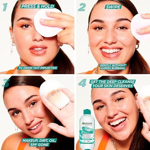 Garnier Micellar Cleansing Water, All-In One Hydrating and Replumping Makeup Remover + Face Cleanser with Hyaluronic Acid & Aloe, Hypoallergenic, Normal to Sensitive Skin, 700 mL thumbnail 5