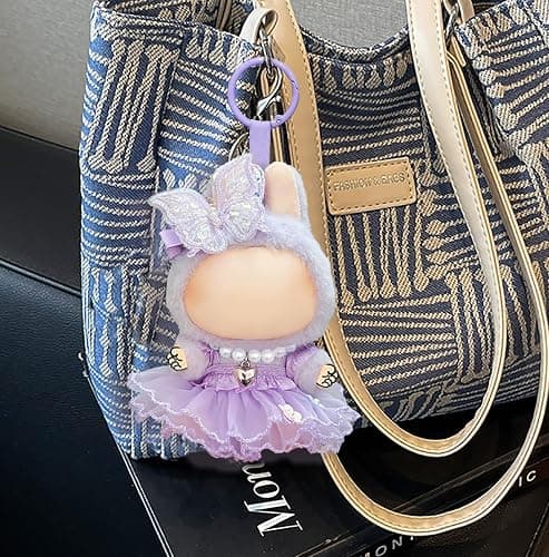 15cm 17cm Doll Clothes Set for Lububu, Purple Princess Dress Summer Outfit with Tulle Skirt, Hairpin & Pearl Necklace，Cute Clothing and Accessories Designer for 6.7 Inch Girl Dolls Display thumbnail 7